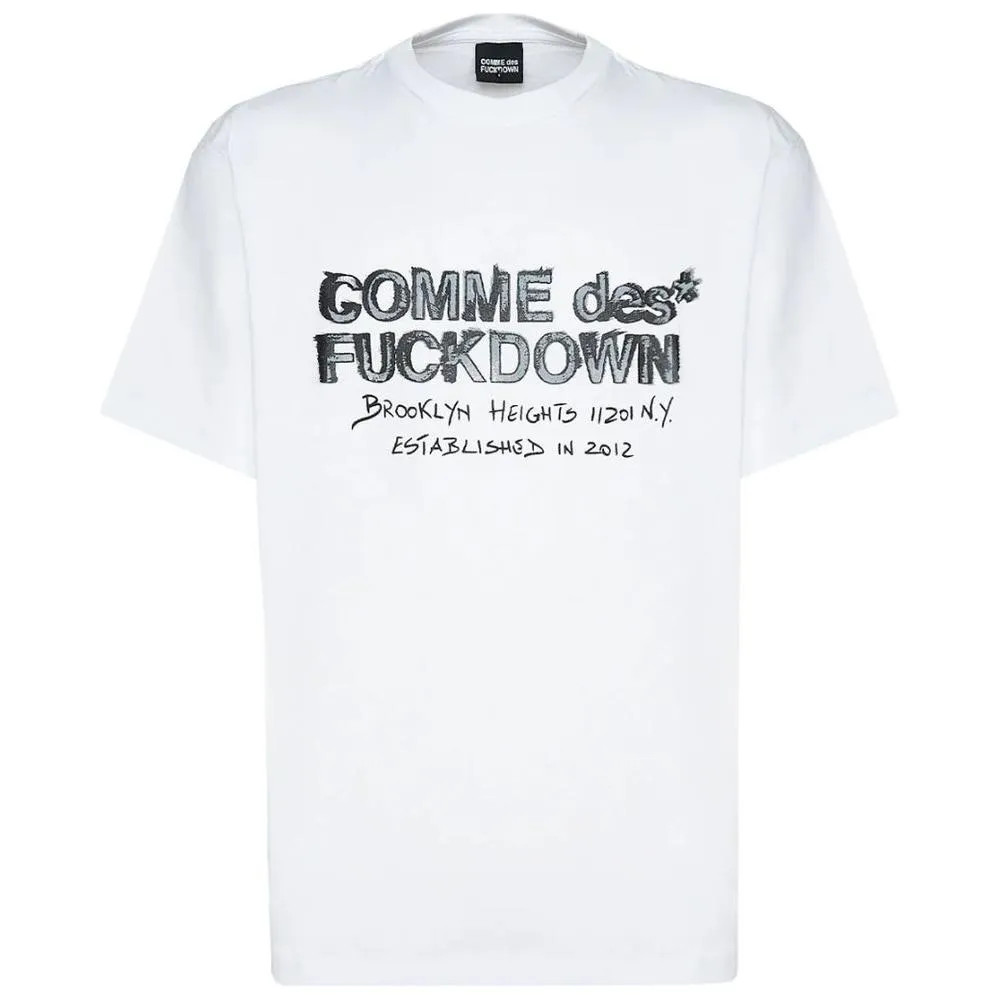 Comme Des Fuckdown White Cotton T-Shirt