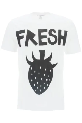 Comme des garcons shirt fresh strawberry print t-shirt