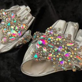 Crystal Embellished Cropped Festival Gloves