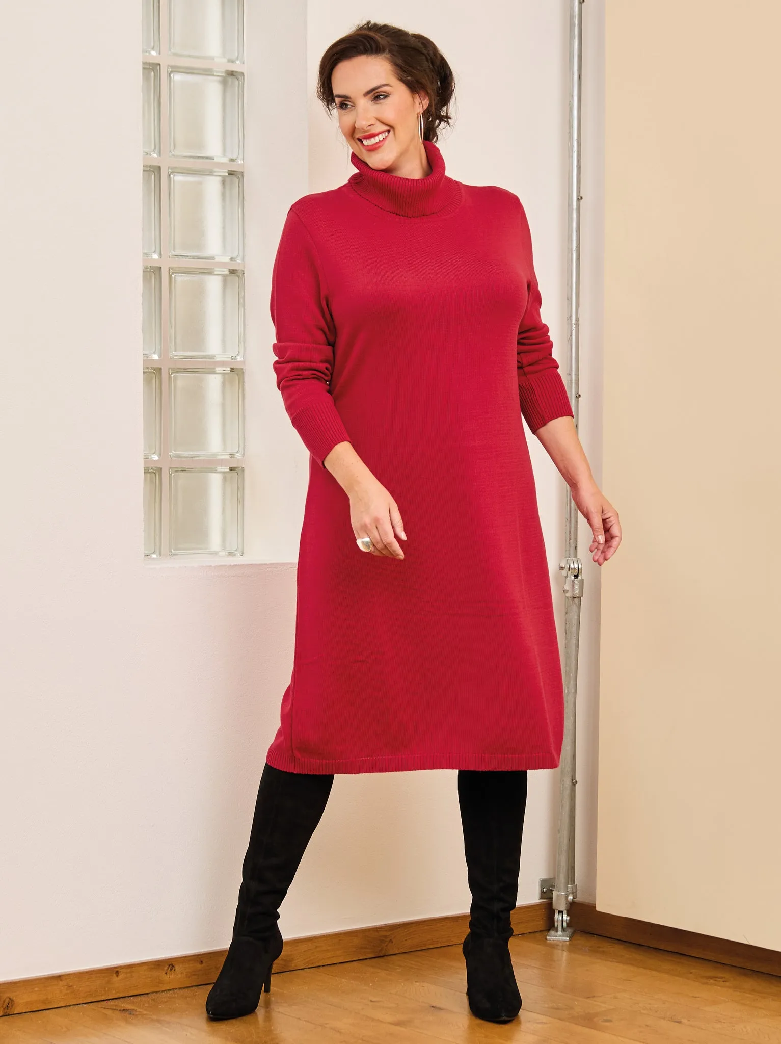 Dawn Knitted Dress - Ruby Red