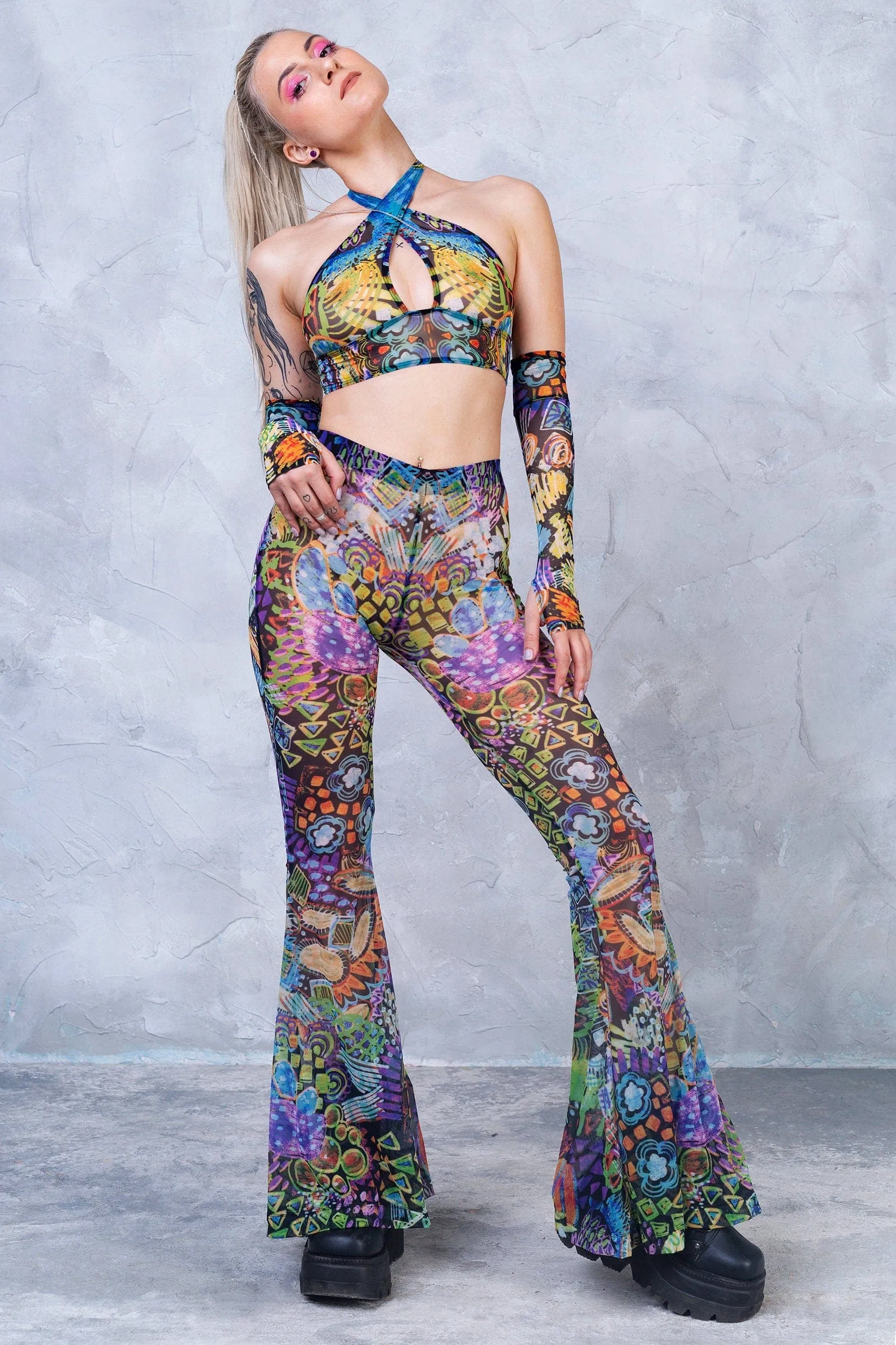 Delirium Bell Bottom Mesh Pants