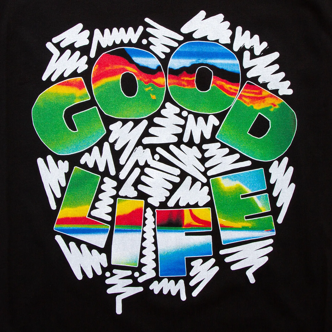 Doodle Good Life Back Print - Tshirt - Black