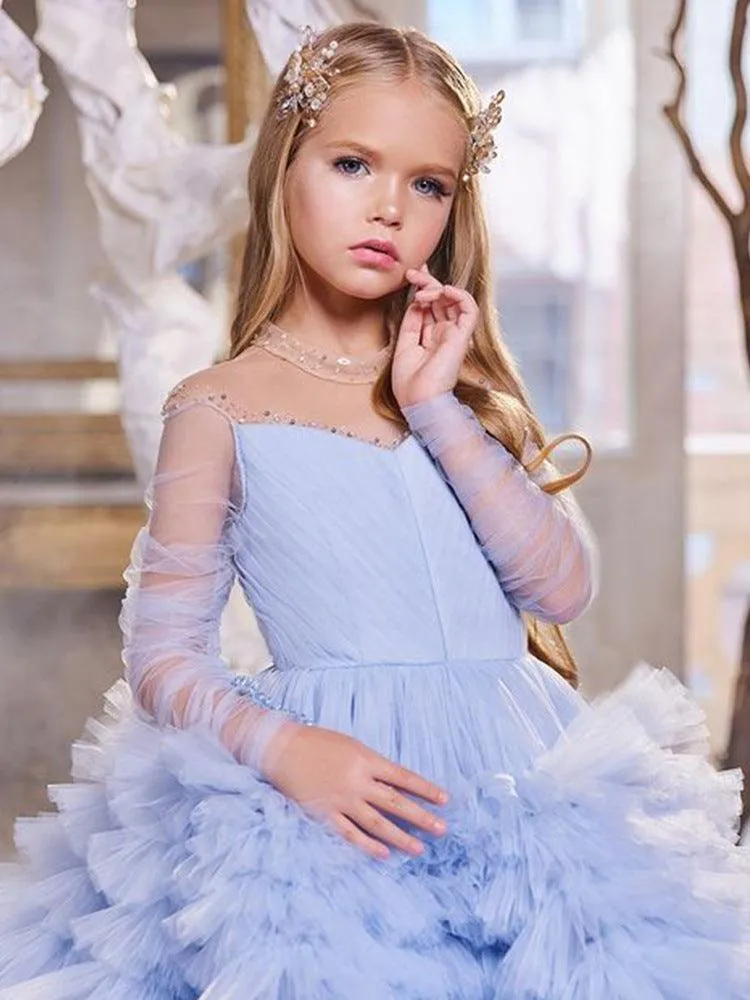 Dreamy Blue Tulle Dress Princess Style Fairy-Tale Light Blue Dress