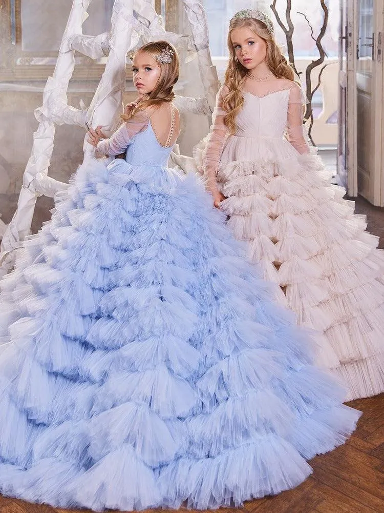 Dreamy Blue Tulle Dress Princess Style Fairy-Tale Light Blue Dress