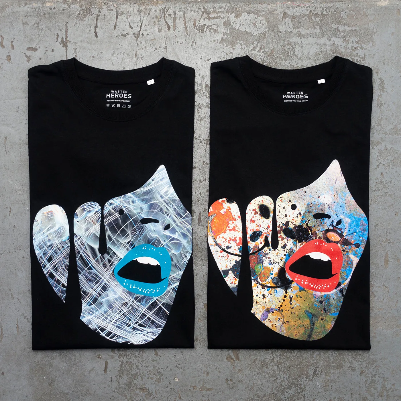 Droplet Face 001 - Tshirt - Black