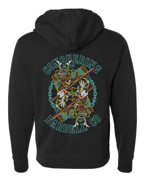 Dual Samurai - on Black Pullover Hoodie