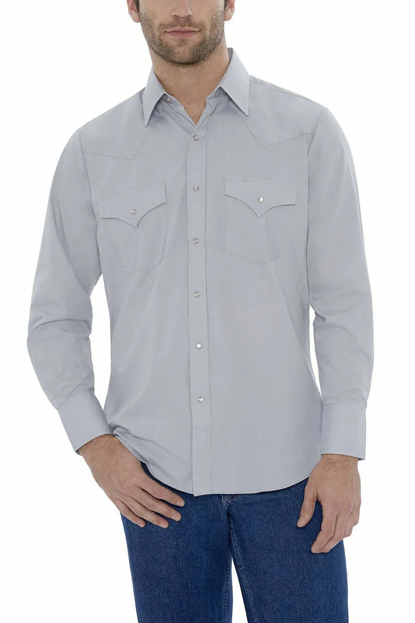 Ely&Walker Men's Solid Long Sleeve Shirt in Grey