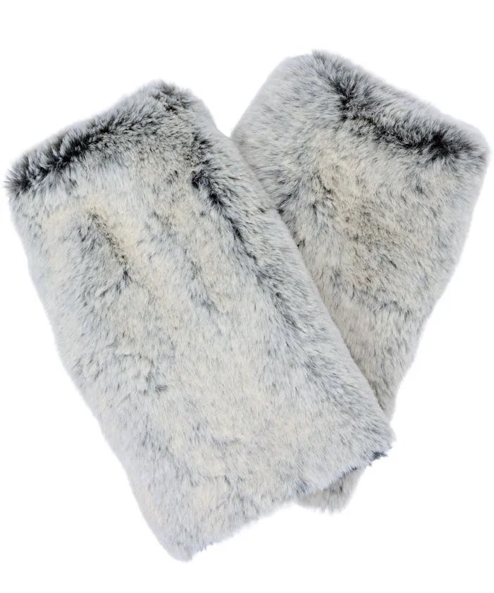 Fingerless / Texting Gloves, Reversible - Frosted Faux Furs