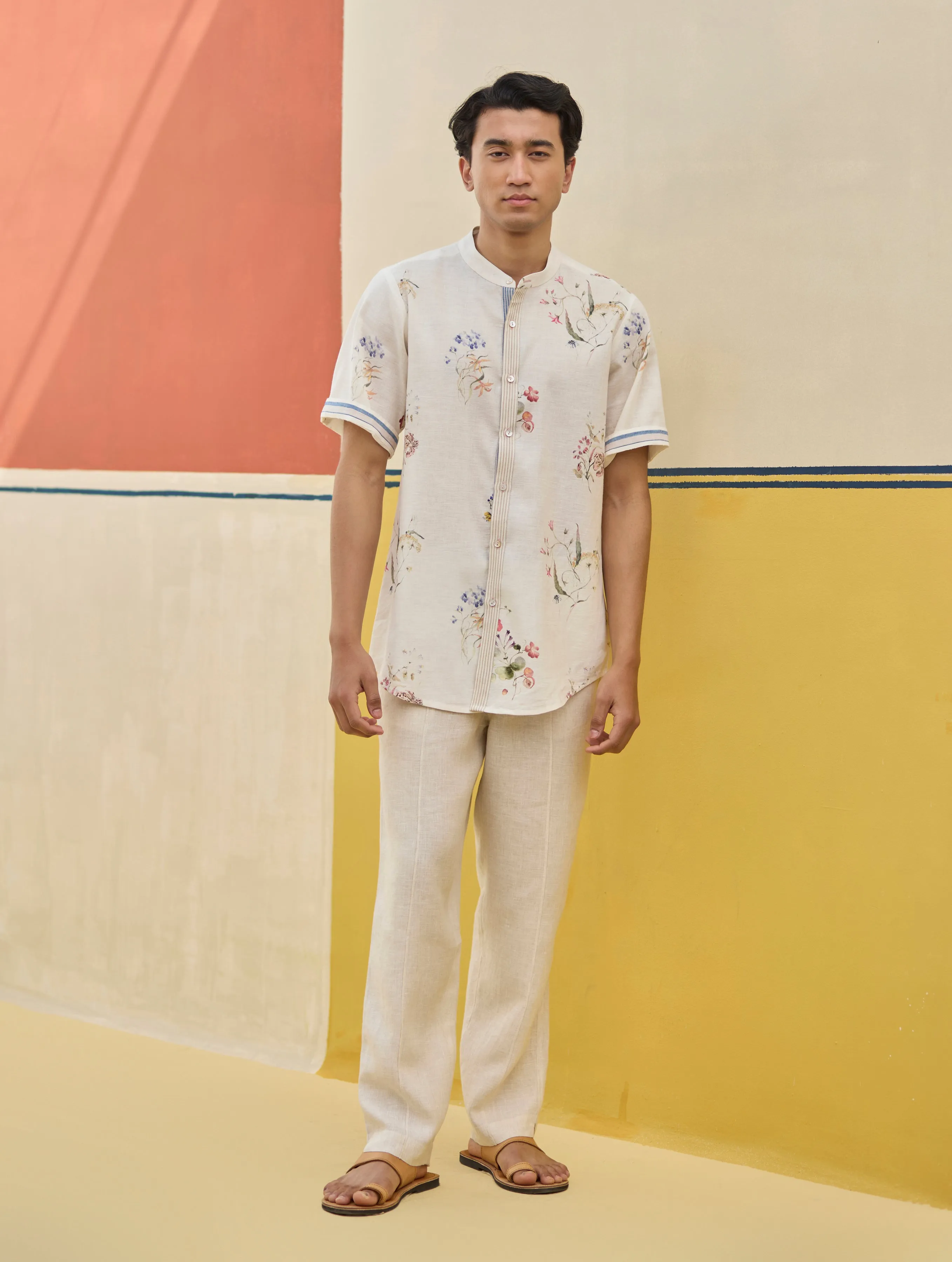 Fola Watercolour Floral Shirt - Ivory