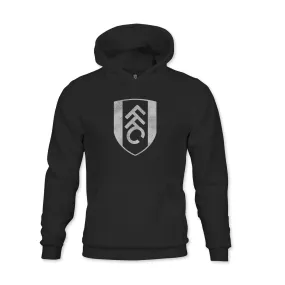 Fulham FC Mono Badge Youth Fleece Pullover Hoodie - Black