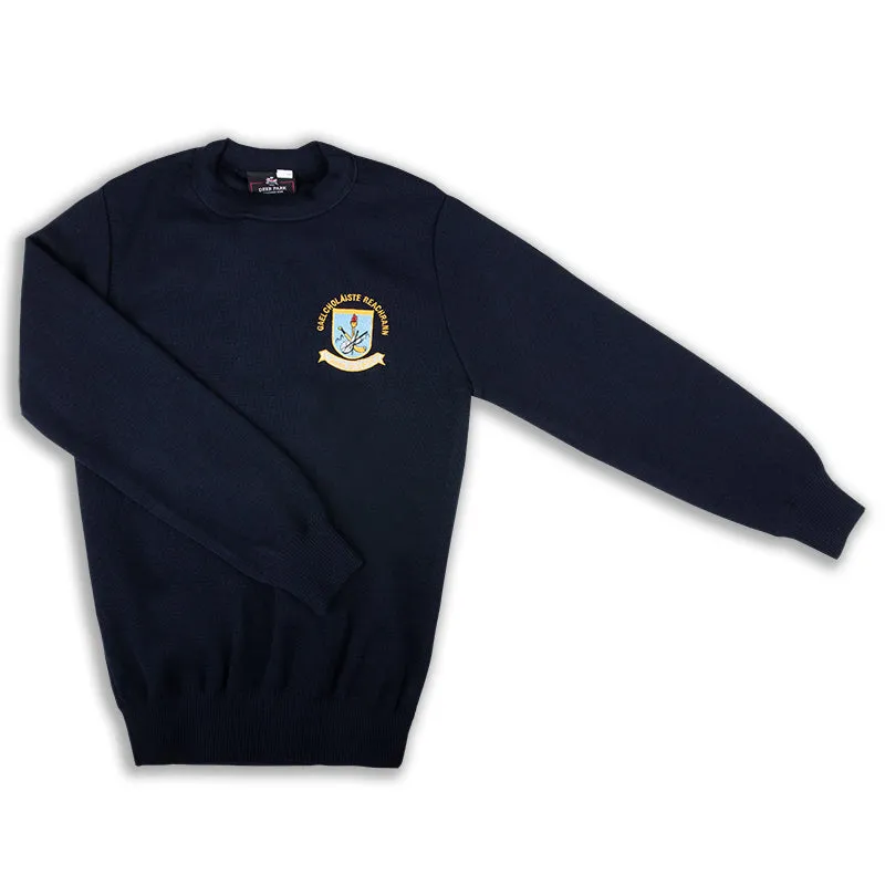 Gaelchólaiste Reachrann Navy Snr Jumper - Boys Round Neck (4th - 6th yr)