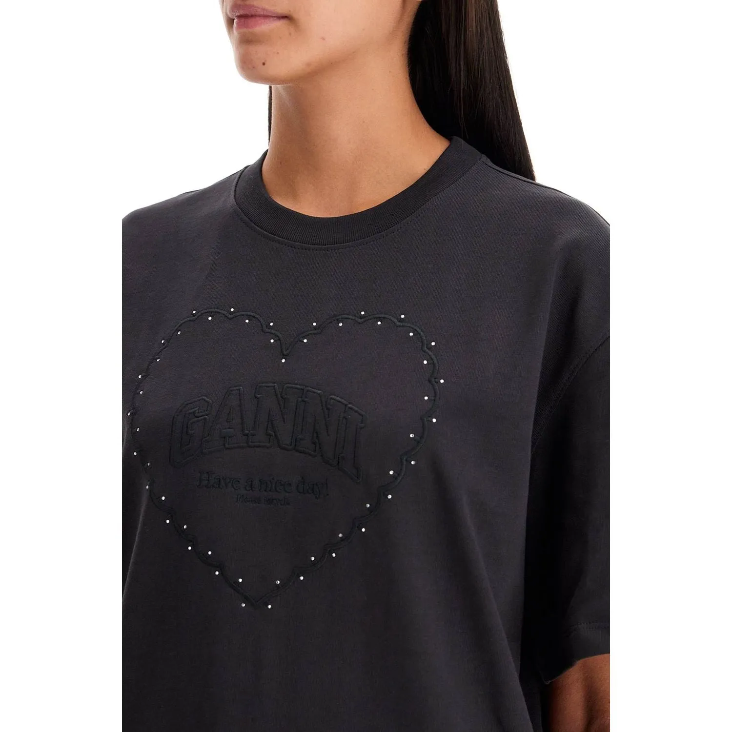 Ganni embroidered oversized t