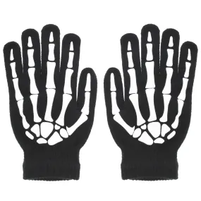 Glow In The Dark Short Full Length Skeleton Gloves