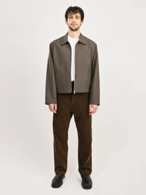 Grey Atom Check Wool Mini Jacket