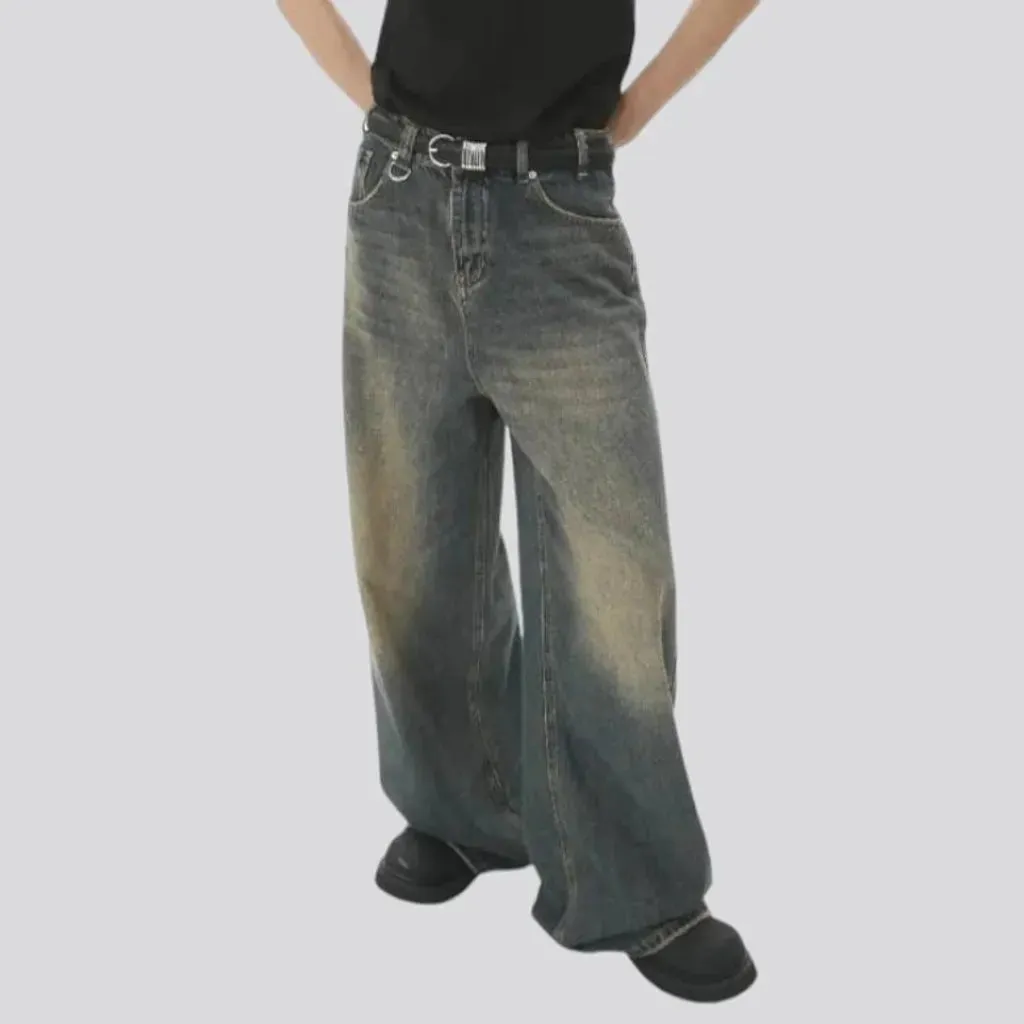 Ground men's stonewashed jeans