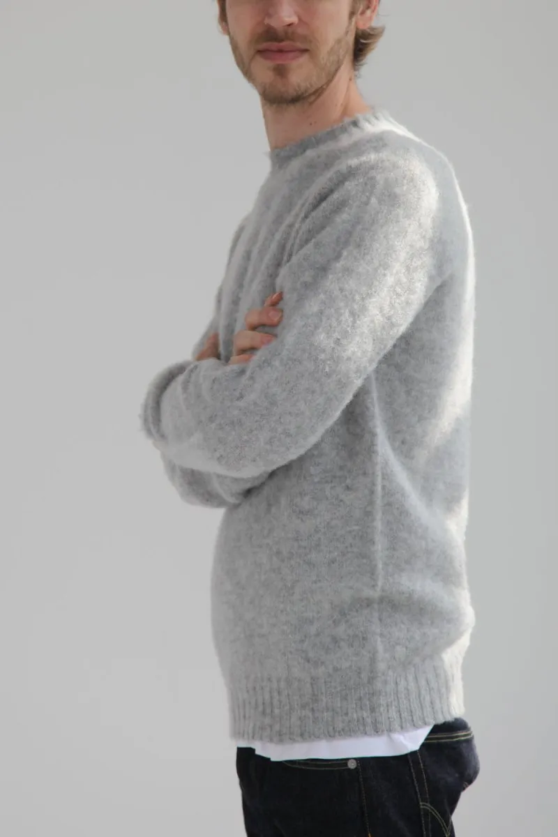 Half Dozen Super-Soft Double Brushed Crew Neck Knitted Jumper (Silver)