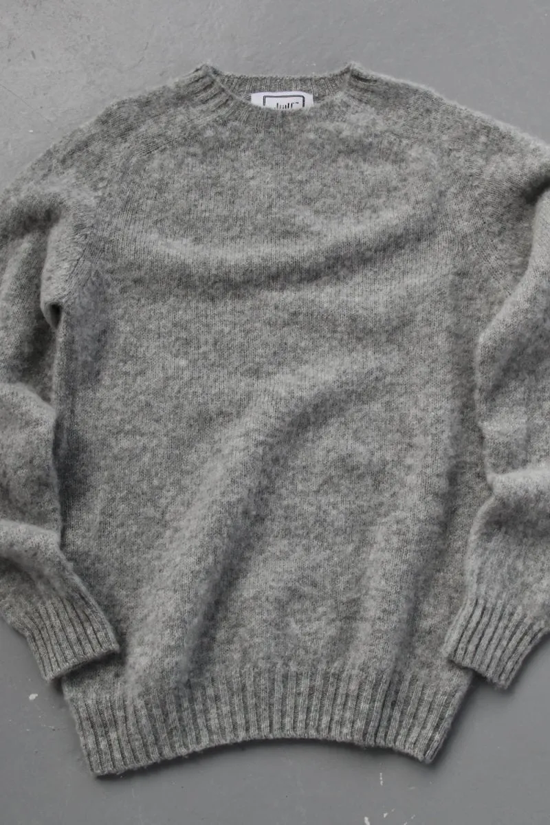 Half Dozen Super-Soft Double Brushed Crew Neck Knitted Jumper (Silver)