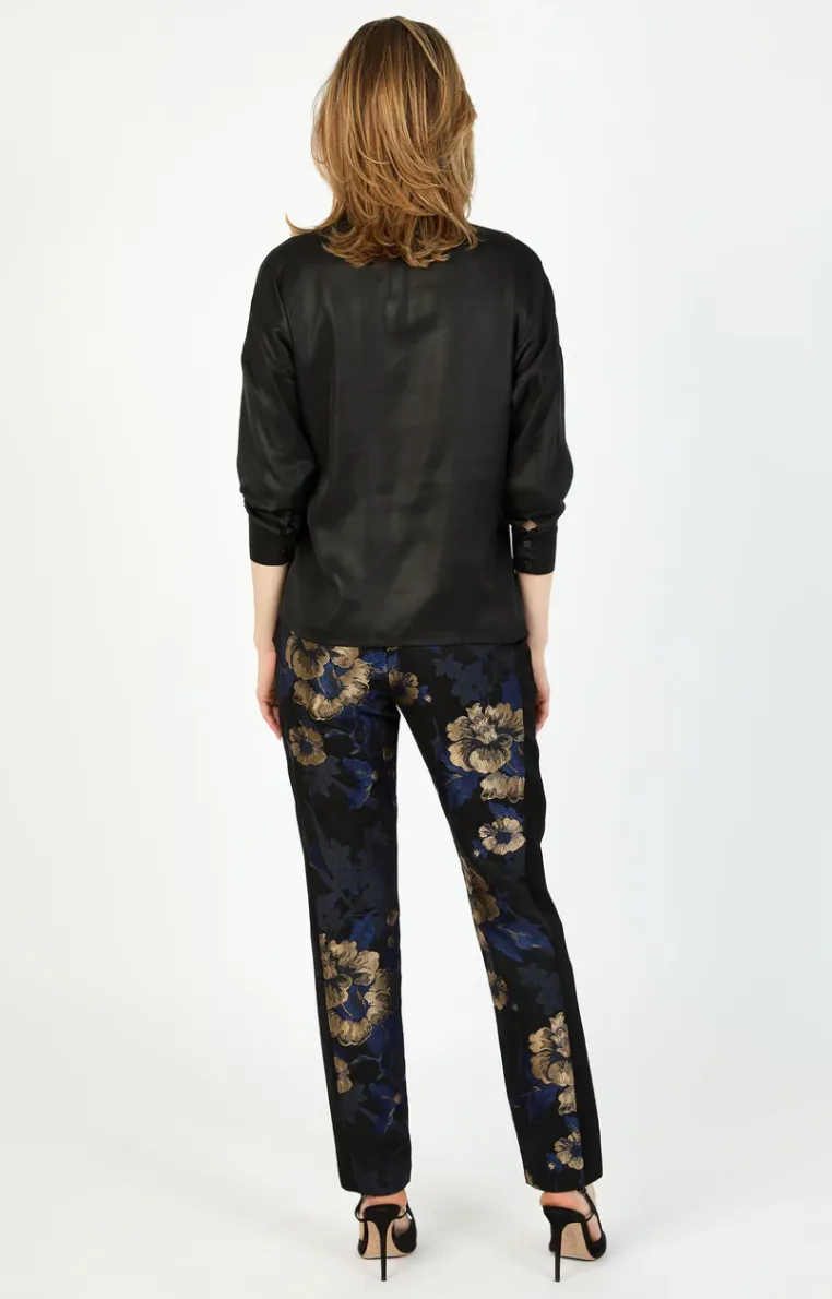 HILTON HOLLIS Romantica Jacquard Pant Black/Sapphire