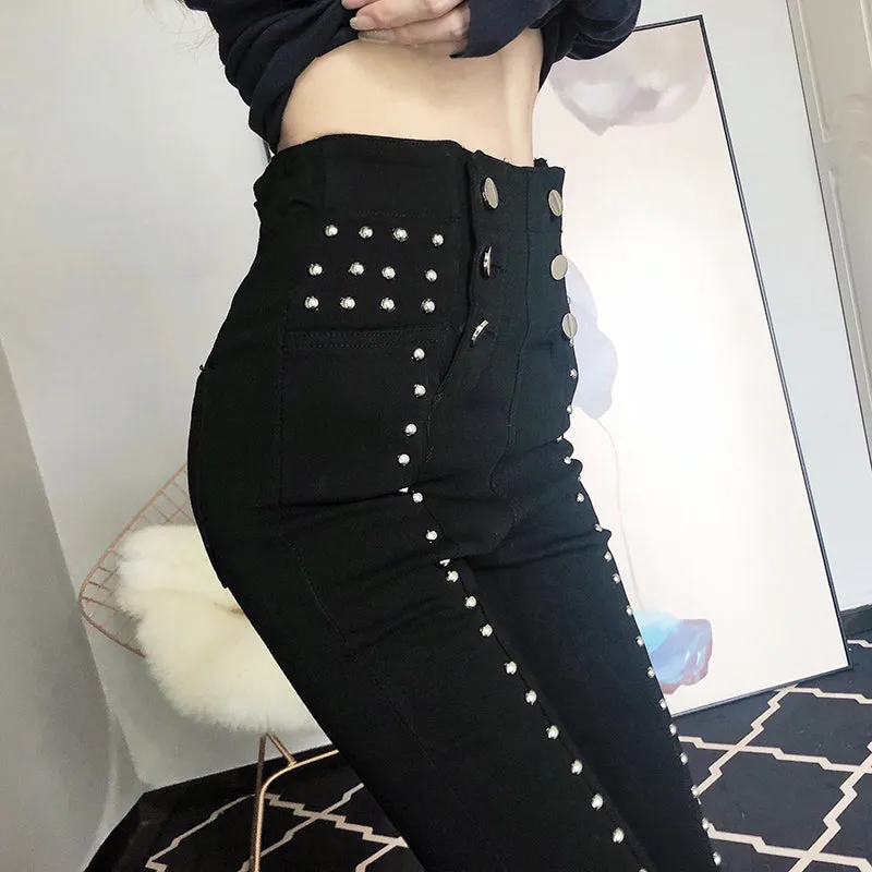 Infinity Buttons High Waist Pants SD00305