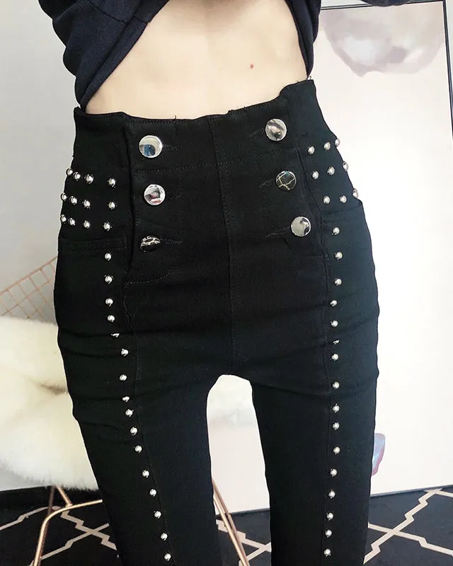 Infinity Buttons High Waist Pants SD00305