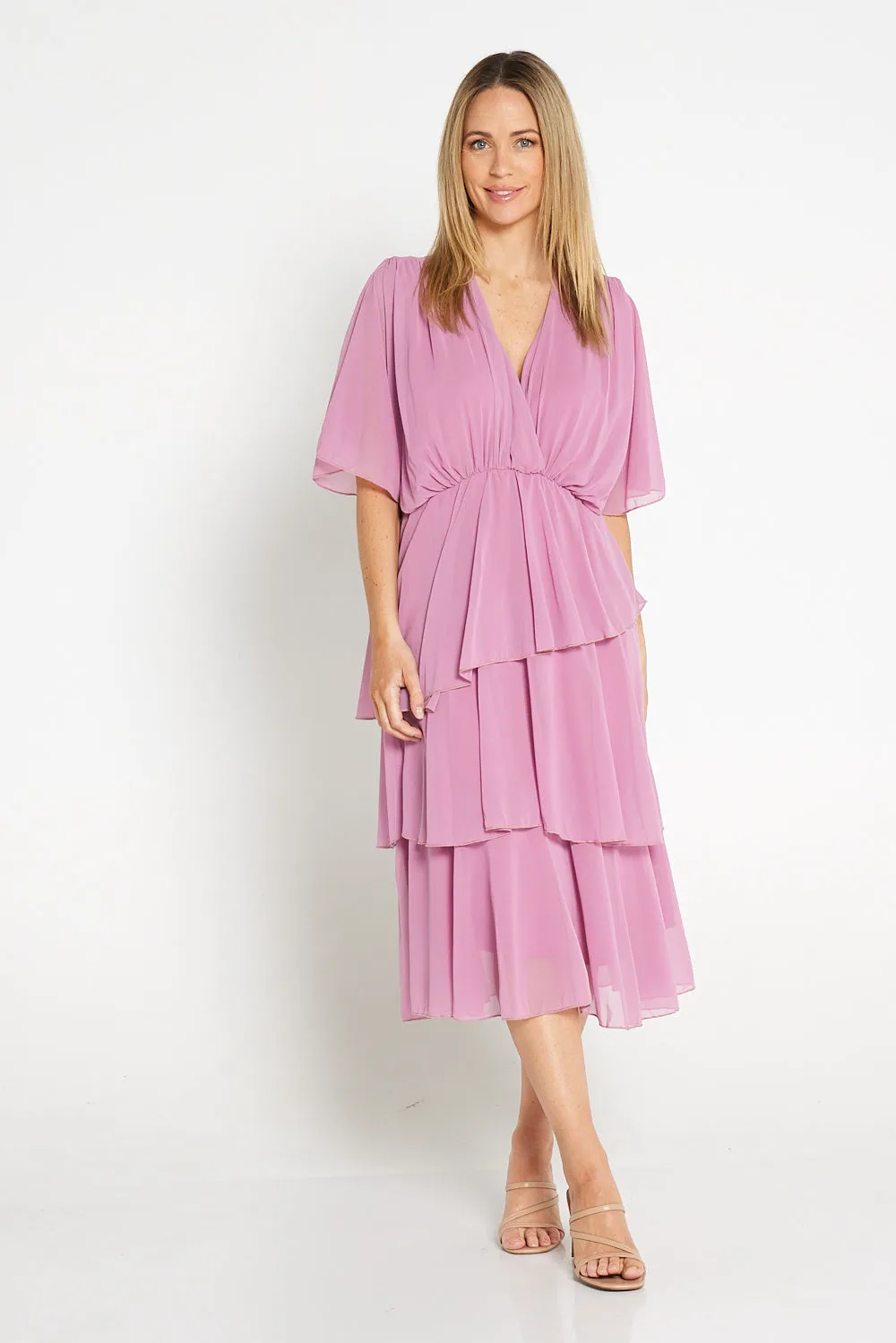 Iris Chiffon Dress - Pink