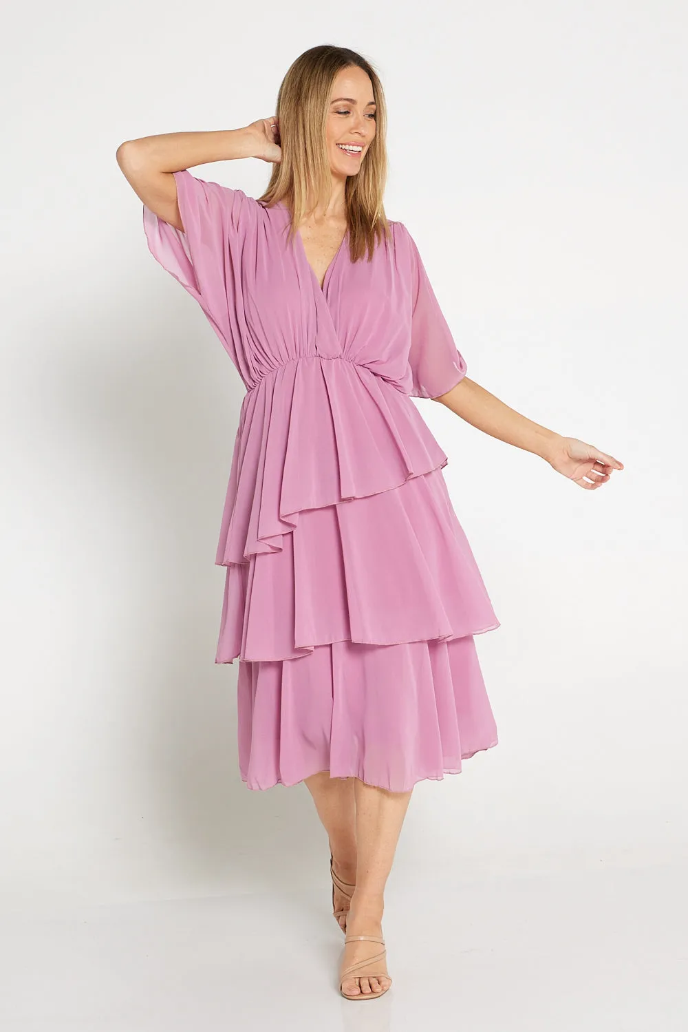 Iris Chiffon Dress - Pink