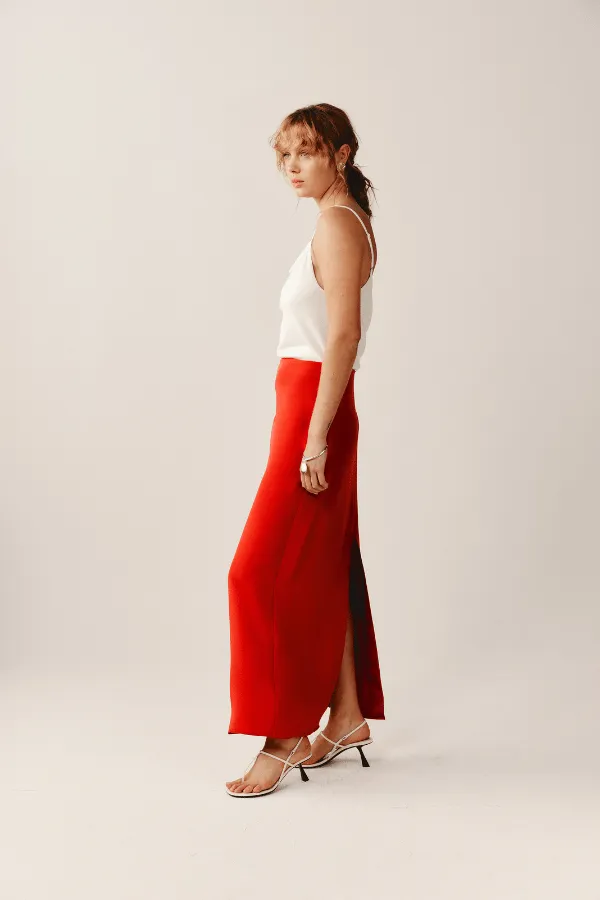 Iris Maxi Skirt Vermillion