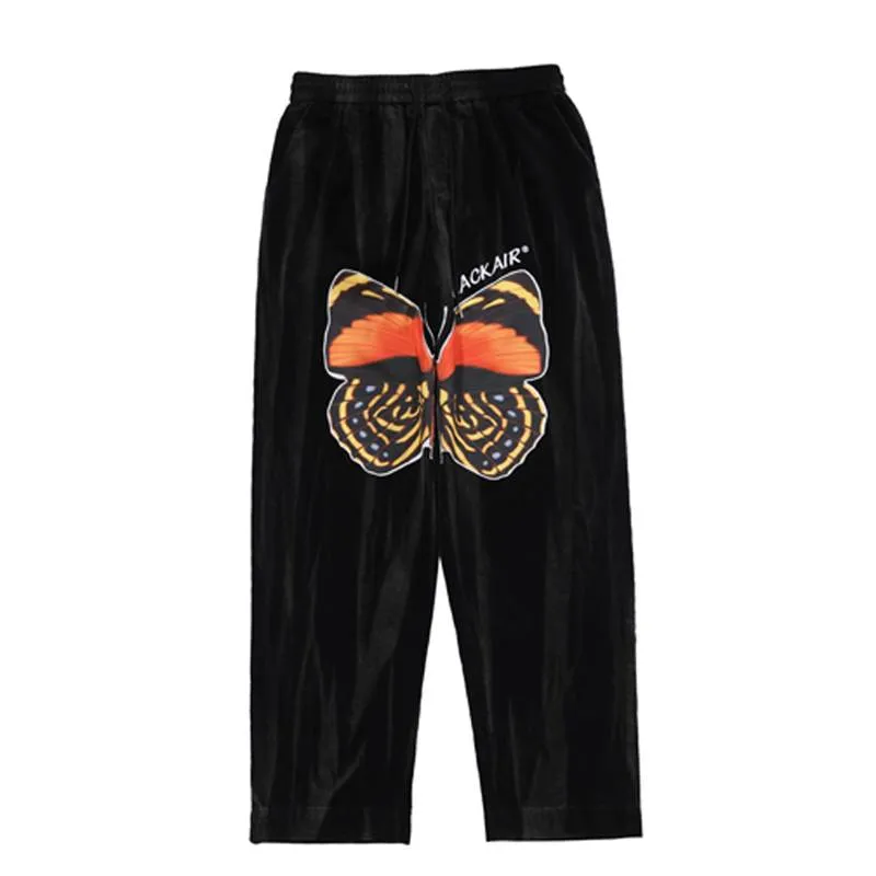 Irregular Butterfly Printer Loose Streetwear Pants