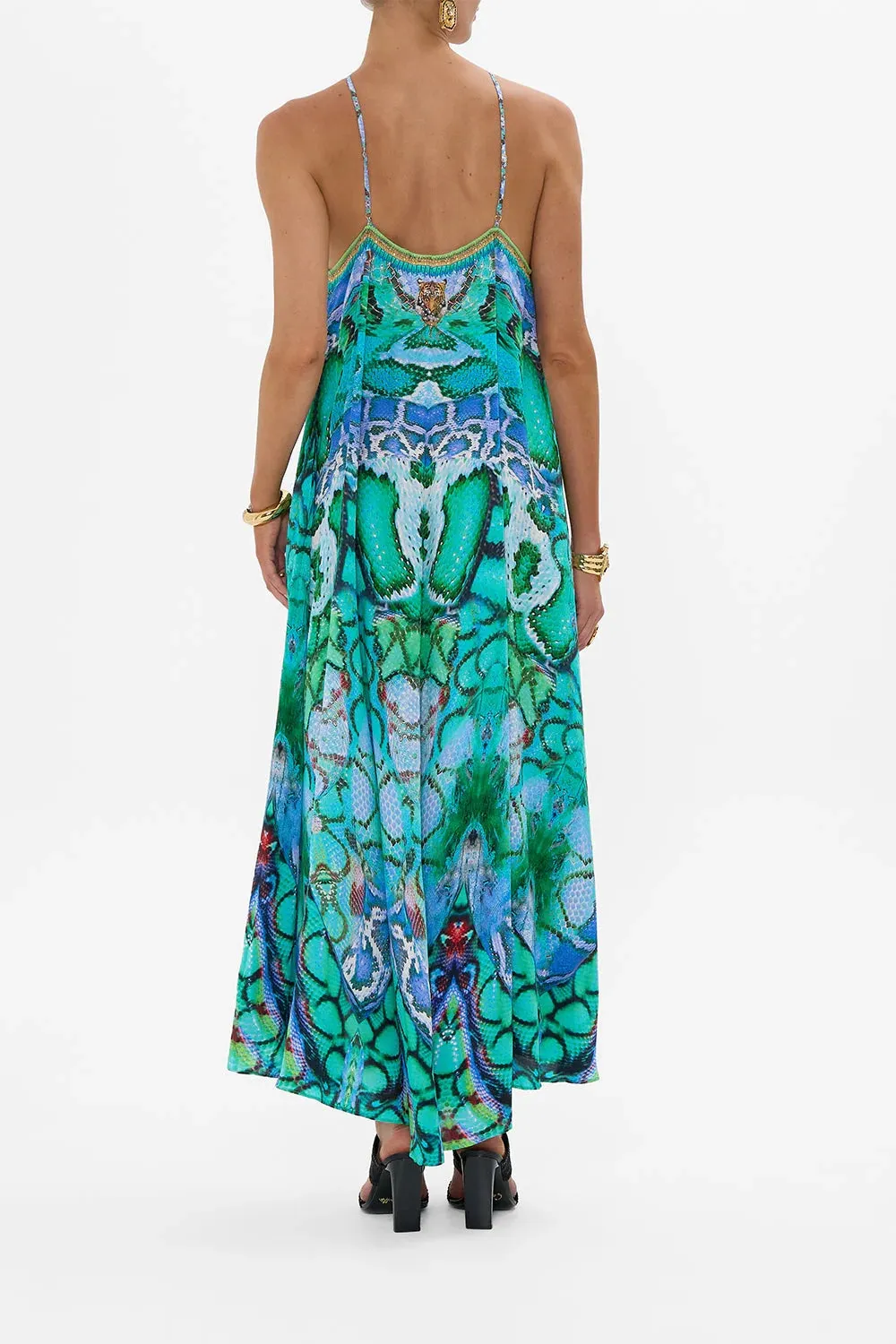 Land Of Wonder Gathered Neck Maxi Dress