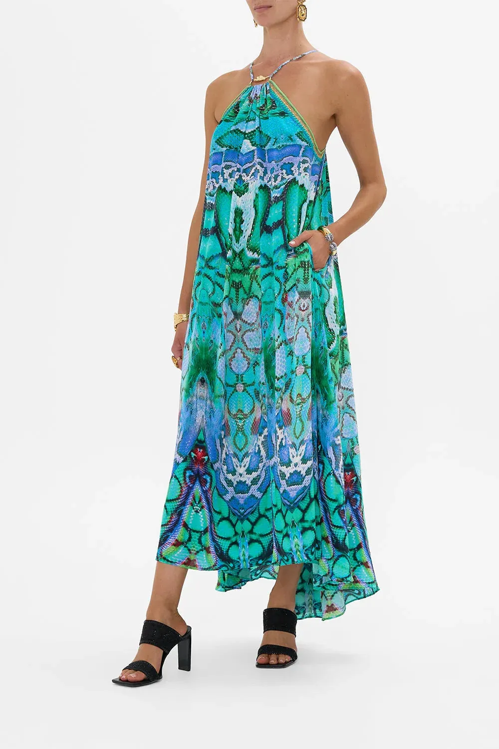 Land Of Wonder Gathered Neck Maxi Dress