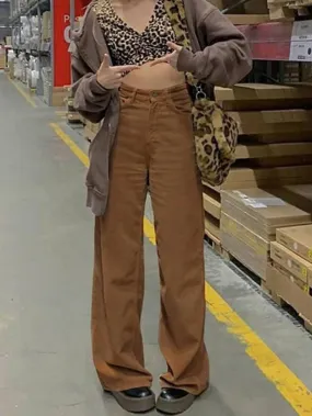 LANFUBEISI - Vintage Corduroy Baggy Pants