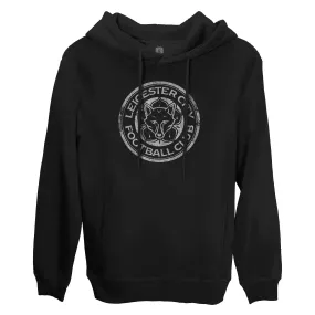 Leicester City FC Mono Badge Fleece Pullover Hoodie - Black