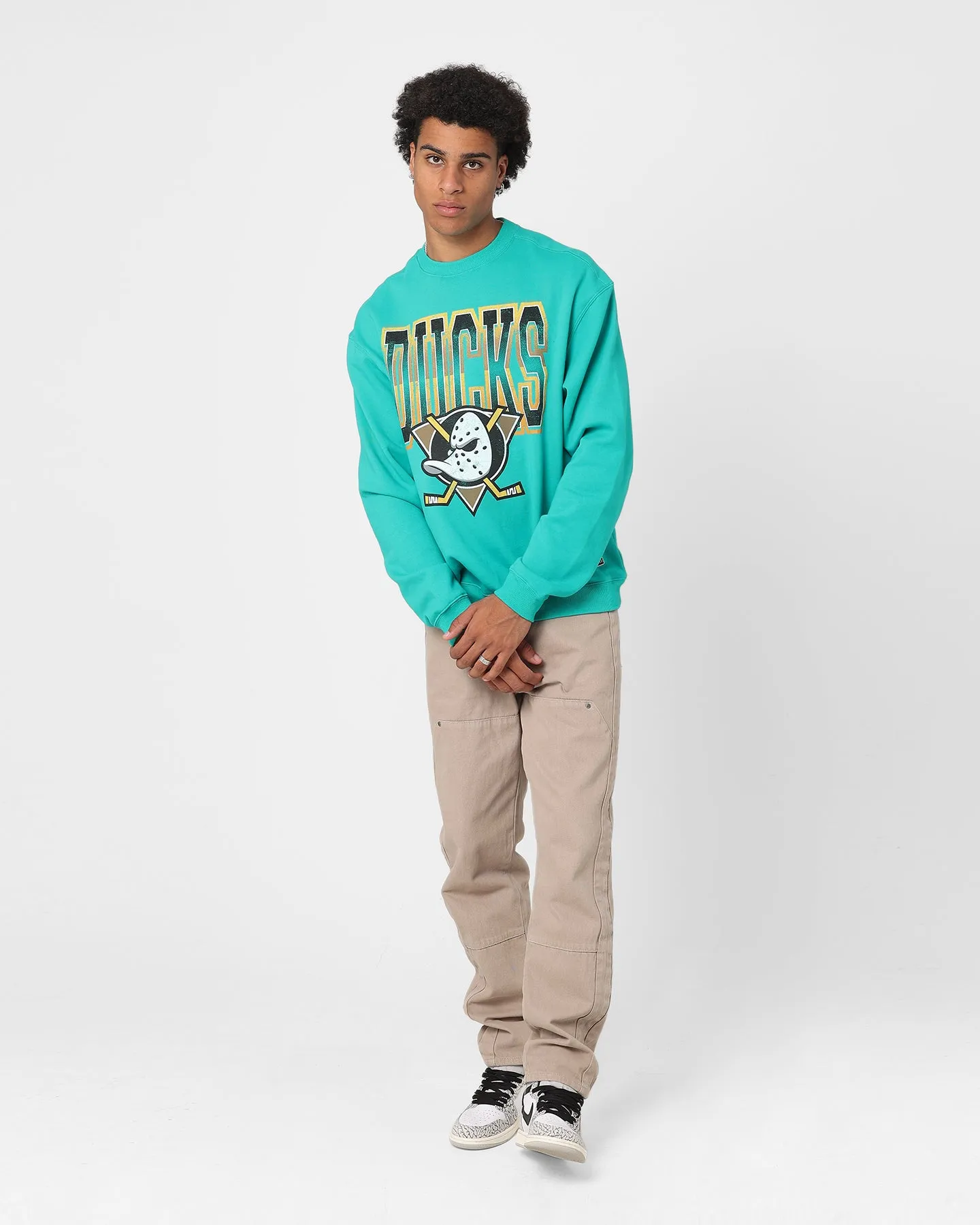 Majestic Athletic Anaheim Ducks Collegiate Fade Crewneck Faded Teal