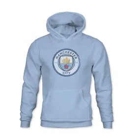 Manchester City FC Color Badge Youth Fleece Pullover Hoodie - Sky Blue