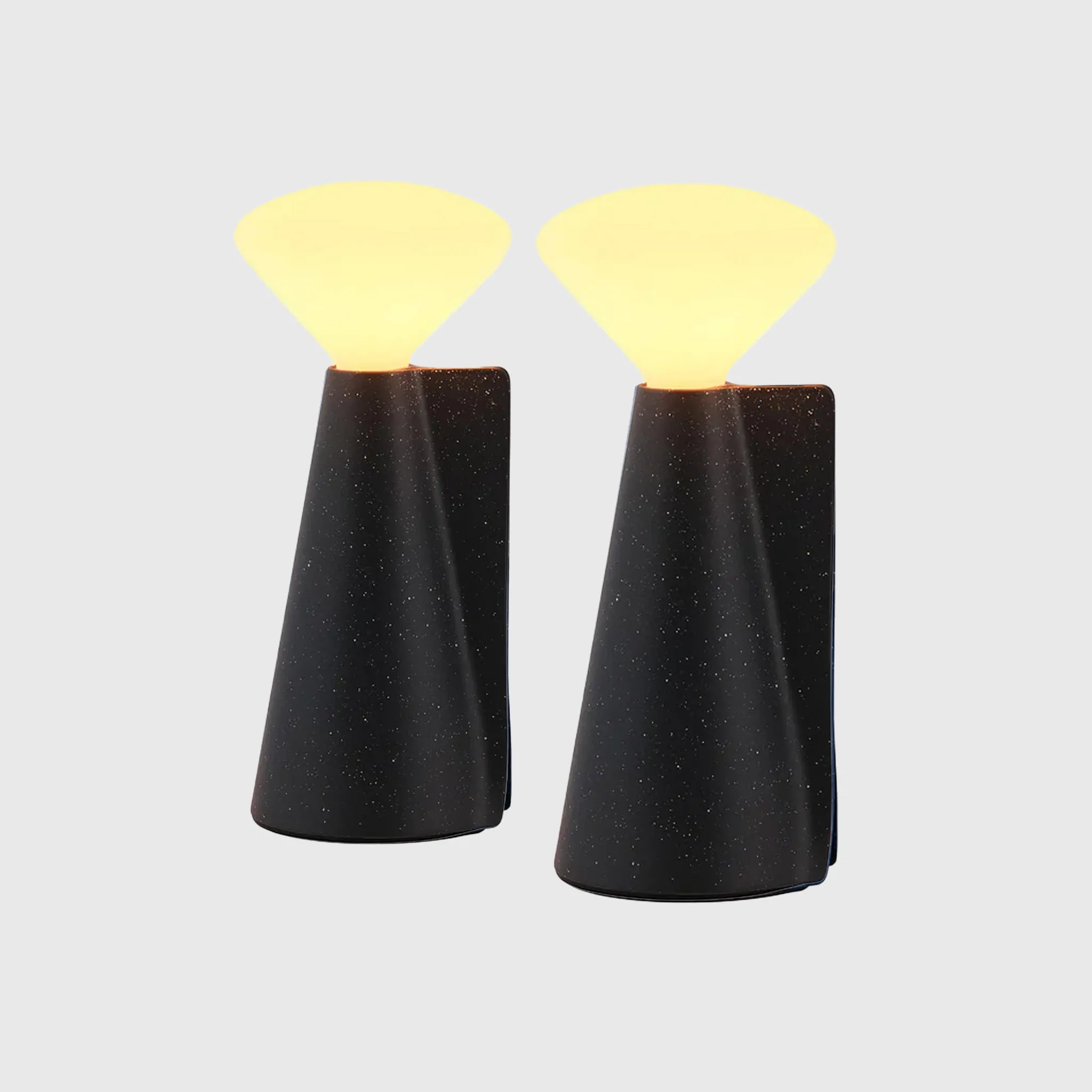 Mantle Portable Lamp in Granite Black - Set of 2