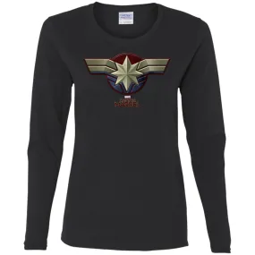 Marvel Captain Marvel Movie Chest Symbol Women Long Sleeve Shirt