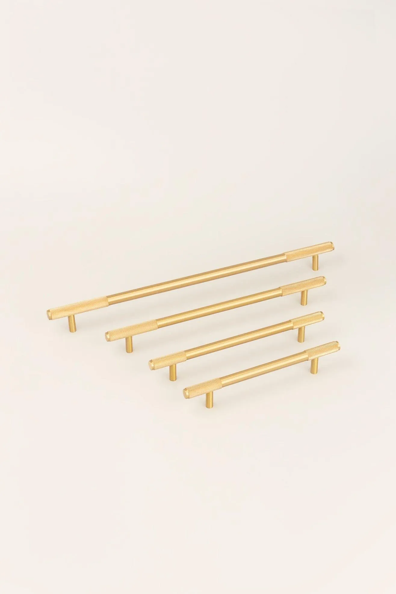 Matt Brass Solid Knurled T Bar Kitchen Gold Cupboard Handles