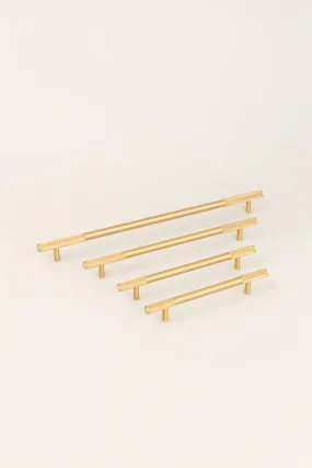 Matt Brass Solid Knurled T Bar Kitchen Gold Cupboard Handles