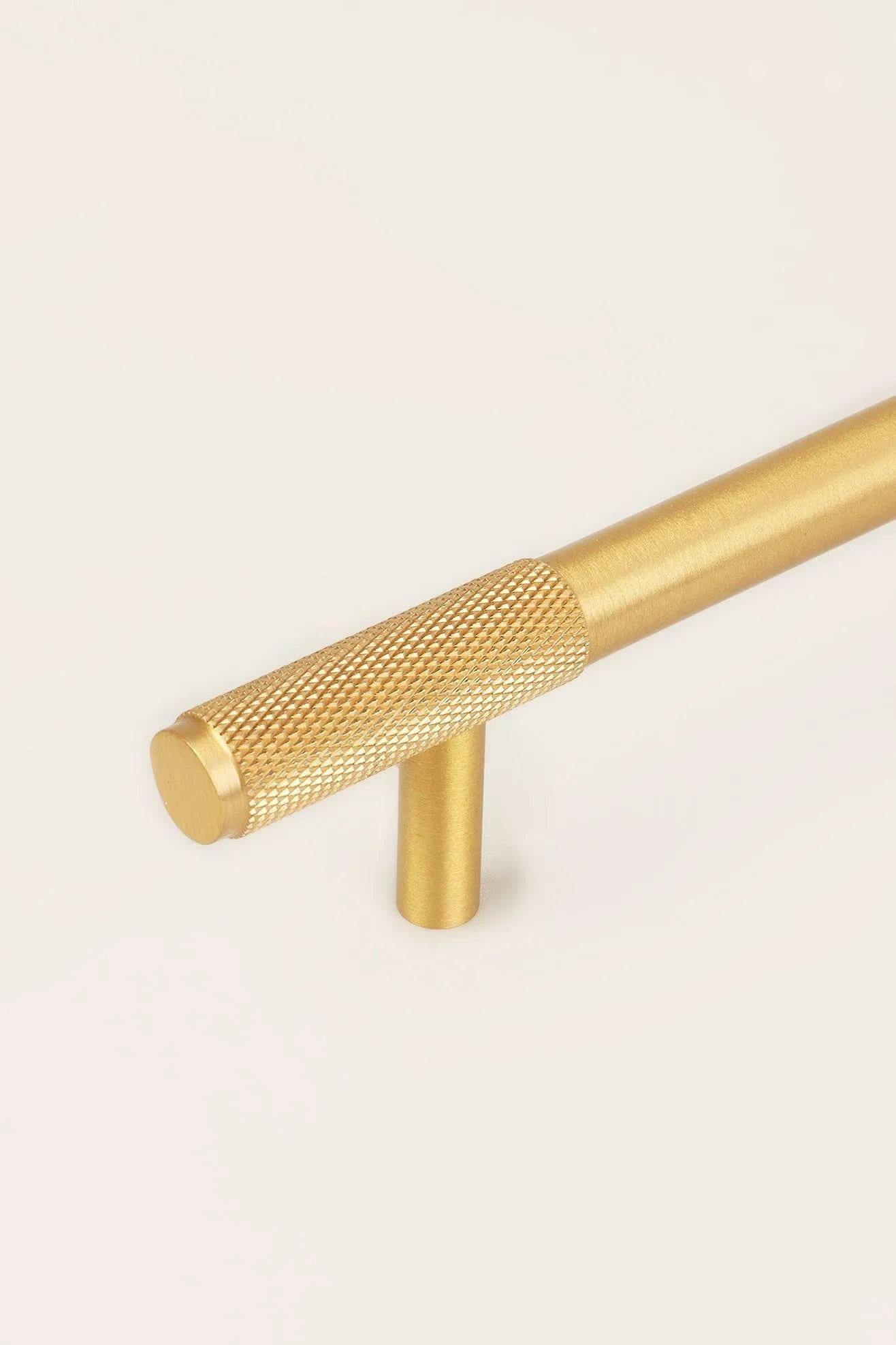 Matt Brass Solid Knurled T Bar Kitchen Gold Cupboard Handles