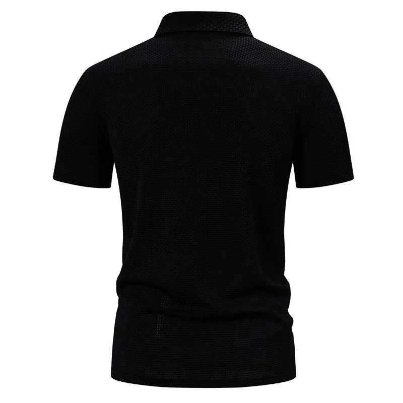 Men Turnover Collar Short Sleeves T-Shirt