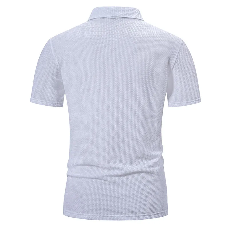 Men Turnover Collar Short Sleeves T-Shirt