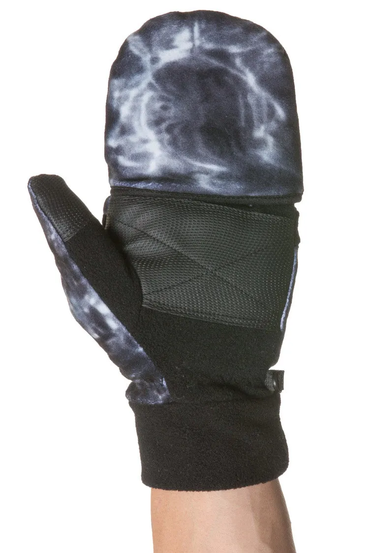 Mens Camo Polar Fleece Fingerless Glove Mitten | Aqua Design