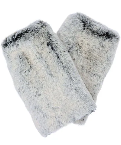 Men's Fingerless / Texting Gloves, Reversible - Frosted Faux Furs