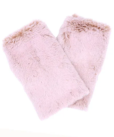 Men's Fingerless / Texting Gloves, Reversible - Frosted Faux Furs