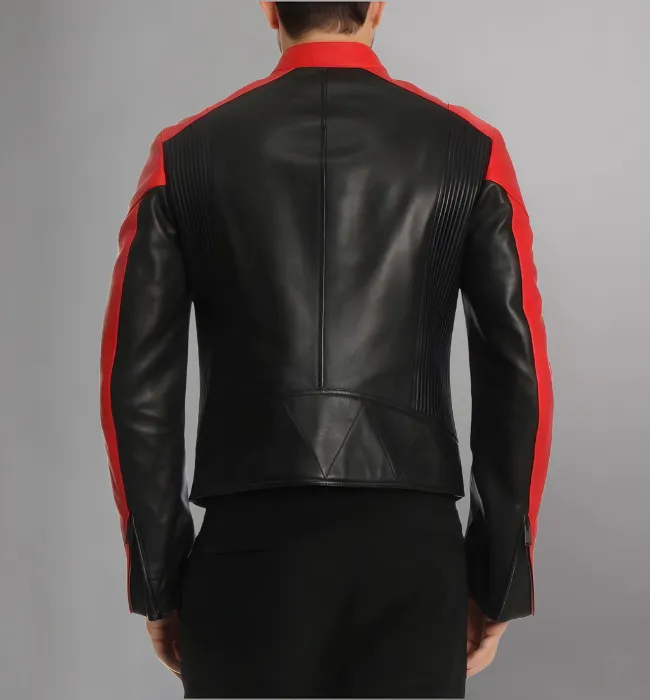 Men's Genuine Lambskin Leather Jacket Slim fit Moto Biker jacket