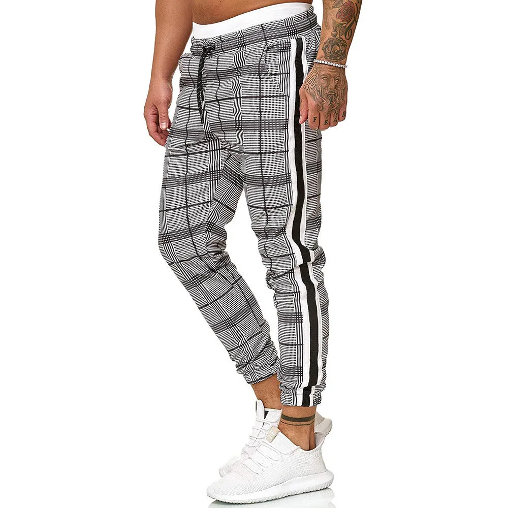 Men's Plaid & Stripe Drawstring Pants