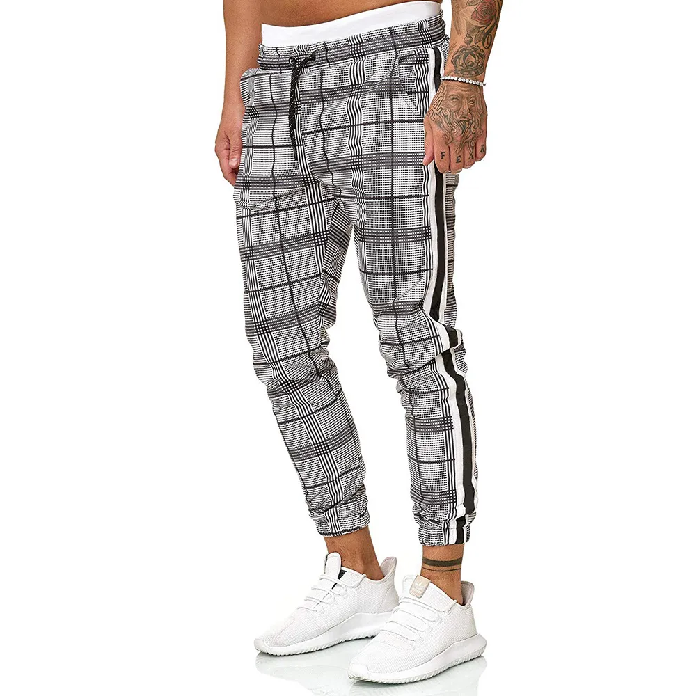 Men's Plaid & Stripe Drawstring Pants