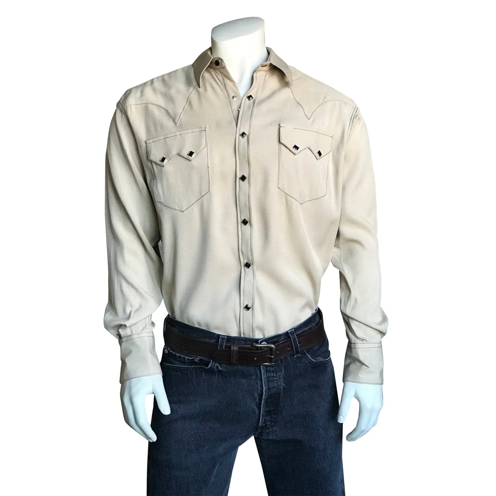 Men's Sueded Tencel Ivory Western Shirt