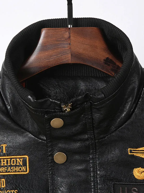 Men's Vintage PU Leather Motorcycle Jacket