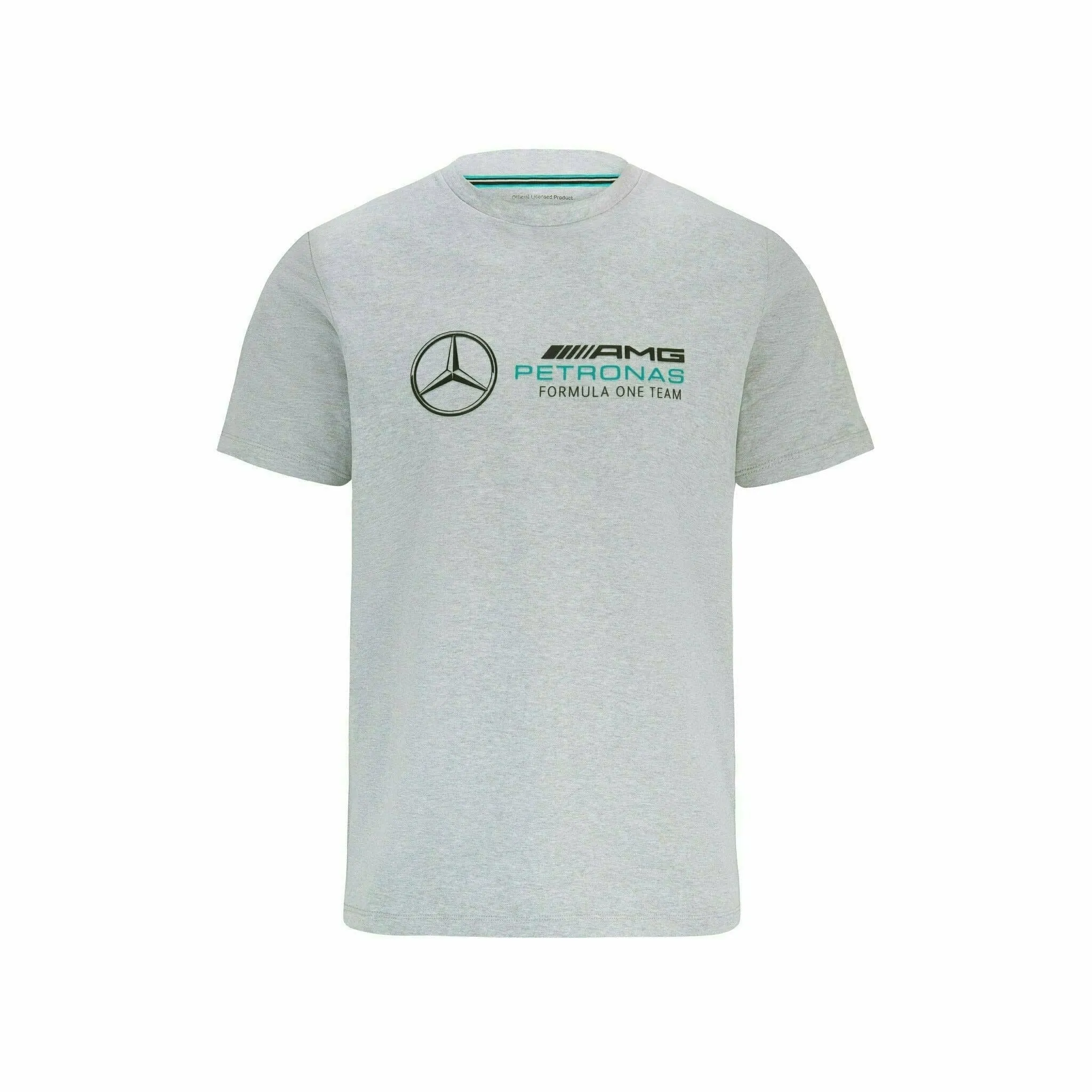 Mercedes Benz AMG Petronas F1 Unisex Large Logo T-Shirt - Black/Gray/White